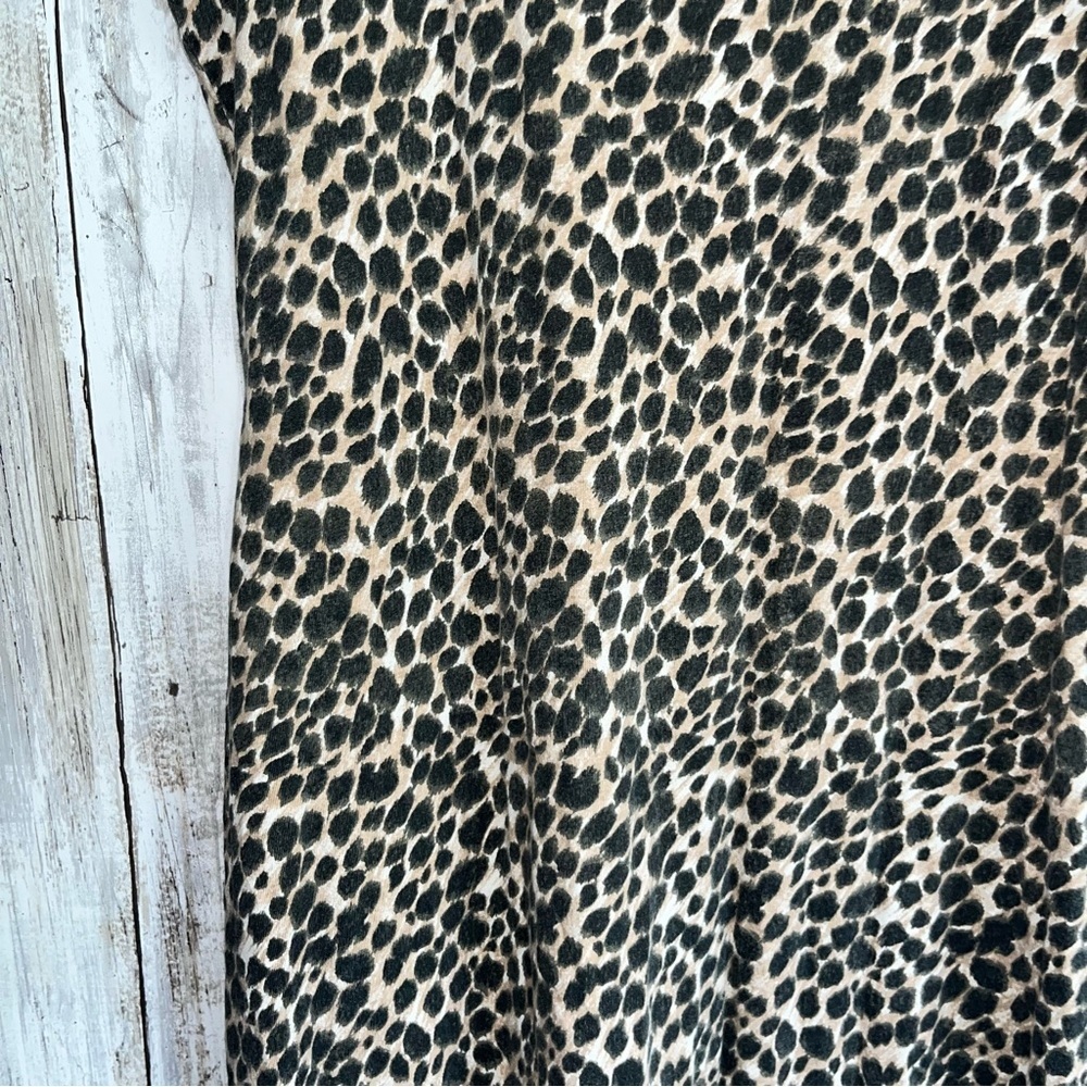 J.Crew Leopard Print Midi Dress XXS Sleeveless Cotton Fitted Casual Summer Dress - Picture 8 of 9